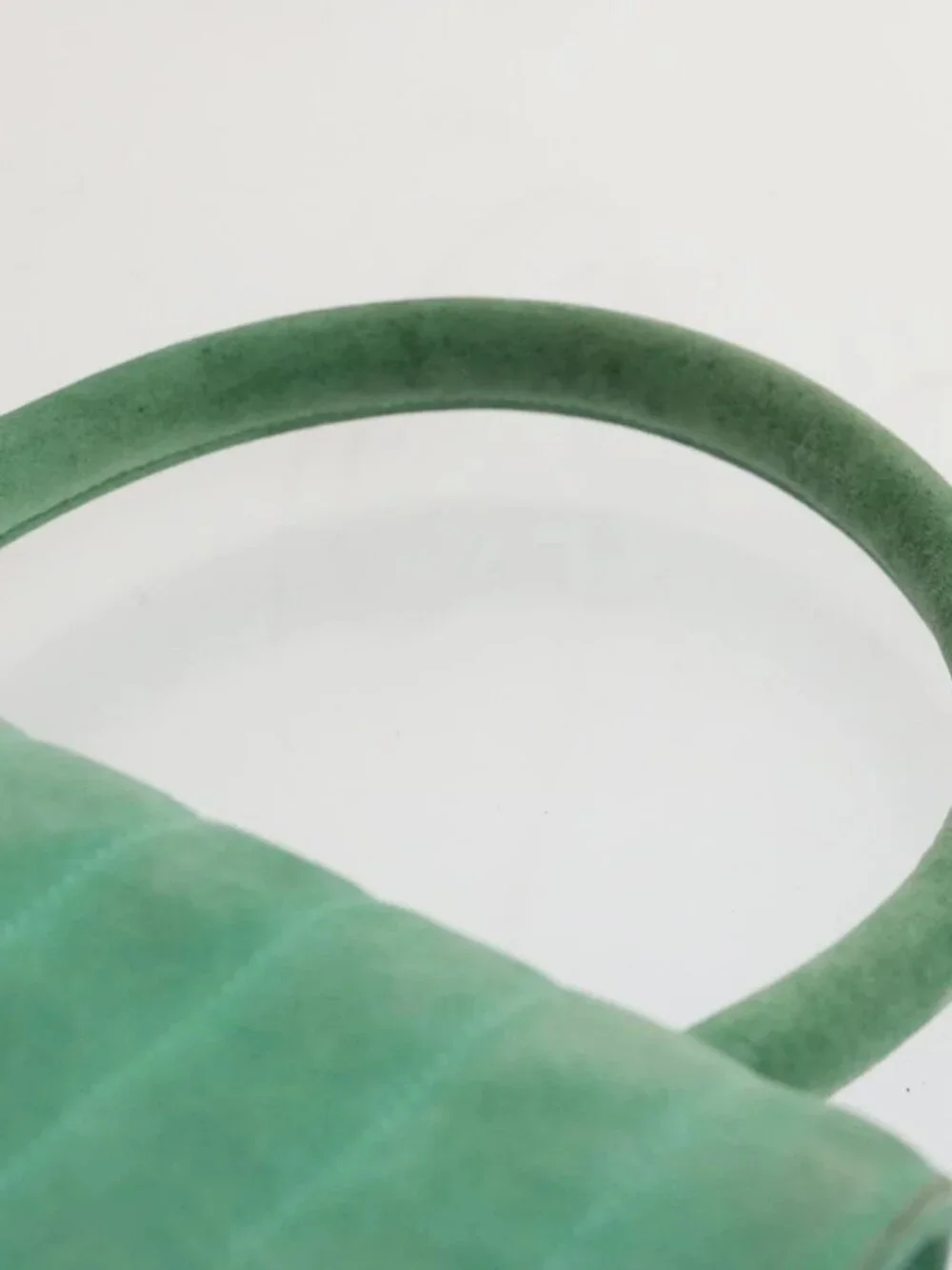 CHANEL Hand Bag Suede Green CC Auth 68731SAV